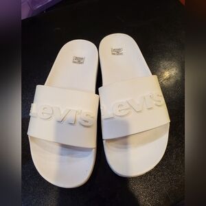 Levi's White 3D Slide Sandals NWOT Sz 8